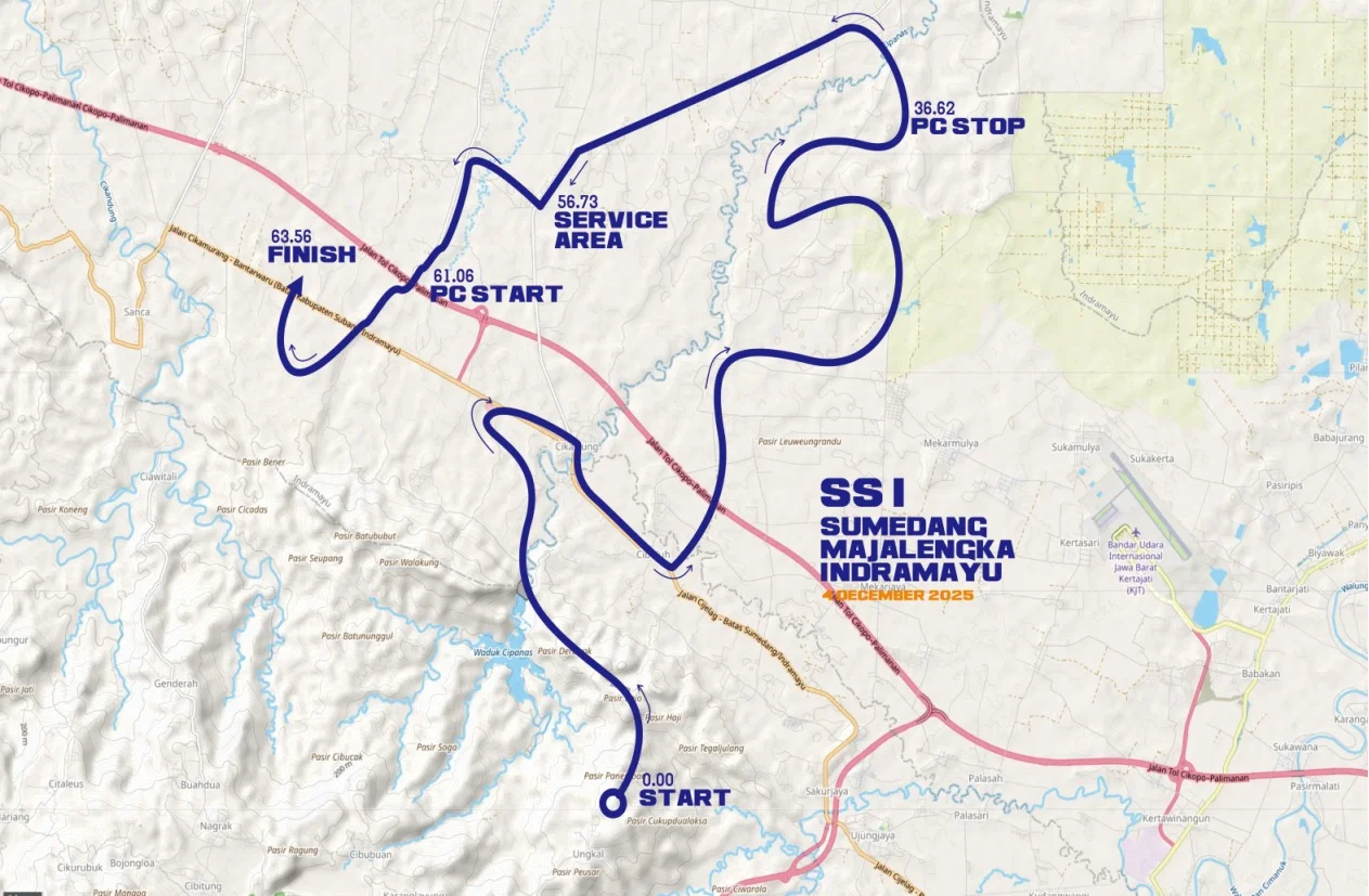 Route map of IRRA 2025 SS1 Sumedang